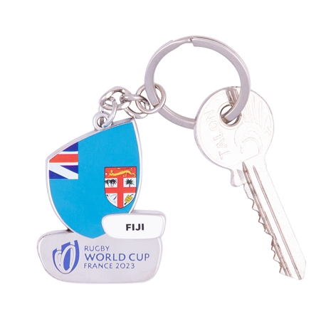 Rugby World Cup 2023 Fiji Flag Keyring - With Keys Rugby World Cup 2023 Fiji Flag Keyring - With Keys