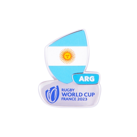Rugby World Cup 2023 Argentina Flag Pin Badge - Front Rugby World Cup 2023 Argentina Flag Pin Badge - Front