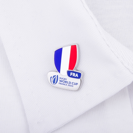 Rugby World Cup 2023 France Flag Pin Badge - On a Shirt Rugby World Cup 2023 France Flag Pin Badge - On a Shirt