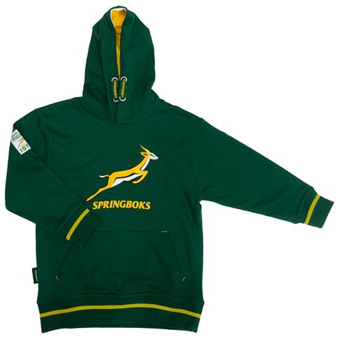 Kids South Africa Pullover Hoodie - Bottle Green - Front Kids South Africa Pullover Hoodie - Bottle Green - Front