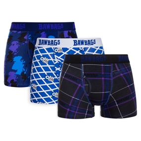 Bawbags Scottish Mens 3 Pack Boxer Shorts - Navy - Scotland Trip