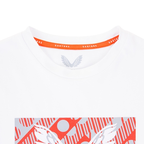 Saracens Kids Training Logo Tee - White 2023 - Collar