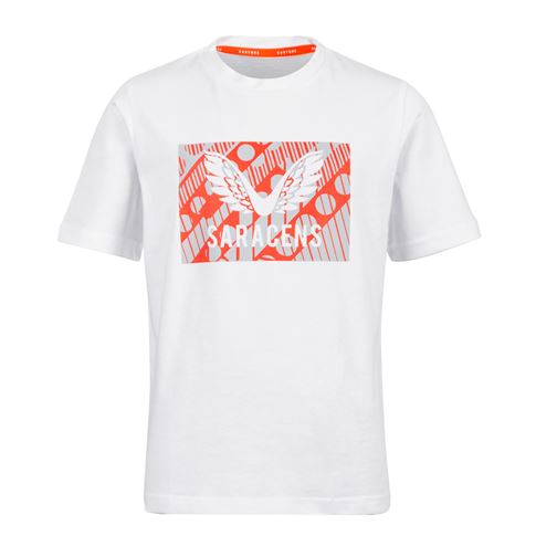 Saracens Kids Training Logo Tee - White 2023 - Front Saracens Kids Training Logo Tee - White 2023 - Front