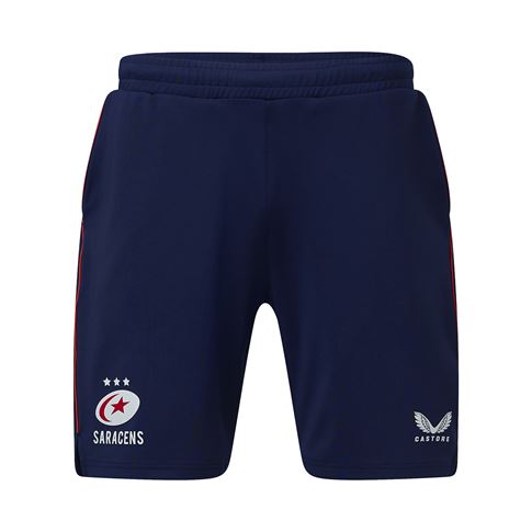 Saracens Mens Training Fleece Shorts - Navy 2023 - Front Saracens Mens Training Fleece Shorts - Navy 2023 - Front