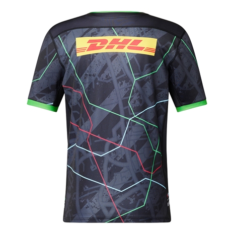 Harlequins Mens Euro Rugby Shirt - Short Sleeve Black 2023 - Bac