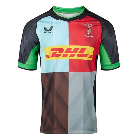 Harlequins Mens Home Rugby Shirt - Short Sleeve 2024 - Front Harlequins Mens Home Rugby Shirt - Short Sleeve 2024 - Front