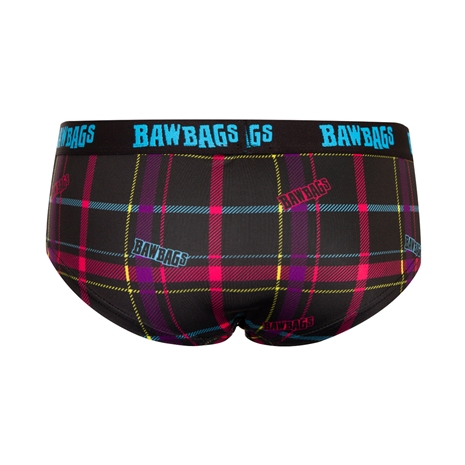 Bawbags Techno Tartan Womens Cool de Sacs Underwear - Black - Ba