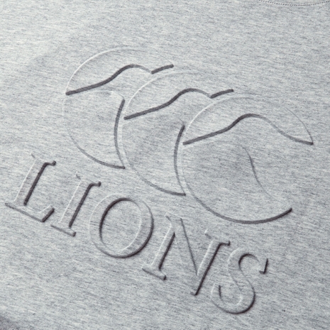 British and Irish Lions Mens Monument T-Shirt Grey -  Close Up Chest Badge