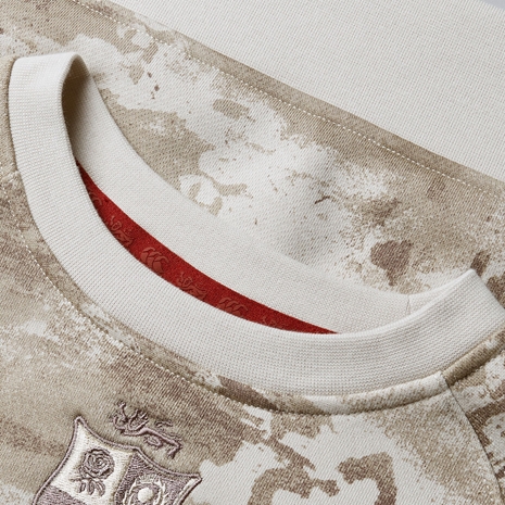 British and Irish Lions Junior Camo Crew Jumper Taupe - Neck