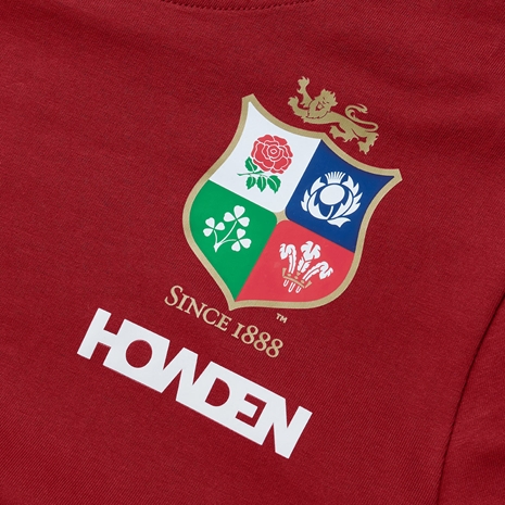 British and Irish Lions Womens Cotton T-Shirt Red - Lions Crest