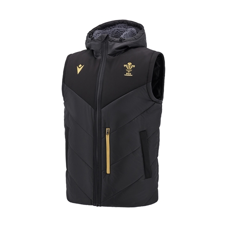 Wales Men Padded Bomber Jacket - Black 2025 - Sleeveless