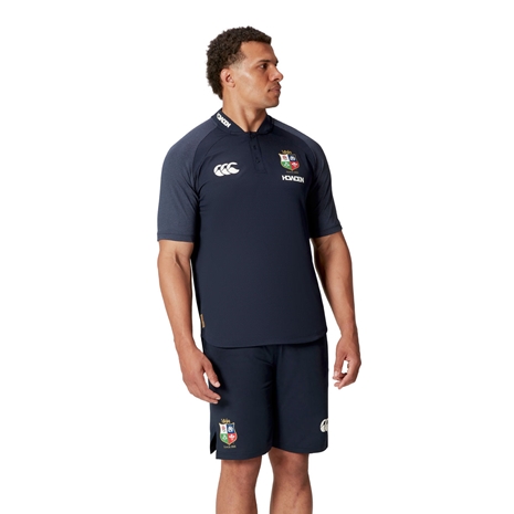 British and Irish Lions Mens Polo Navy - Model Front Close-up