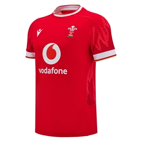 Wales Mens Home Rugby Shirt Slim Fit - Short Sleeve 2025 - Front