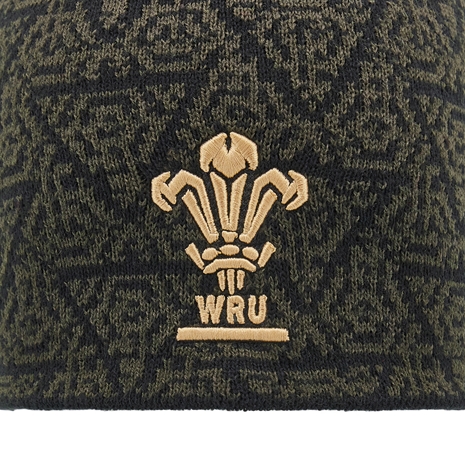 Wales Adults Knitted Skull Beanie - Black 2025 - WRU