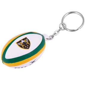 Gilbert Northampton Saints Rugby Ball Keyring - Front