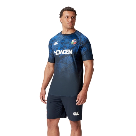 British and Irish Lions Mens Super Light Training T-Shirt Navy - Model Front Close-up