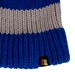 Big Bobble Beanie Hat Blue & Grey - Logo 