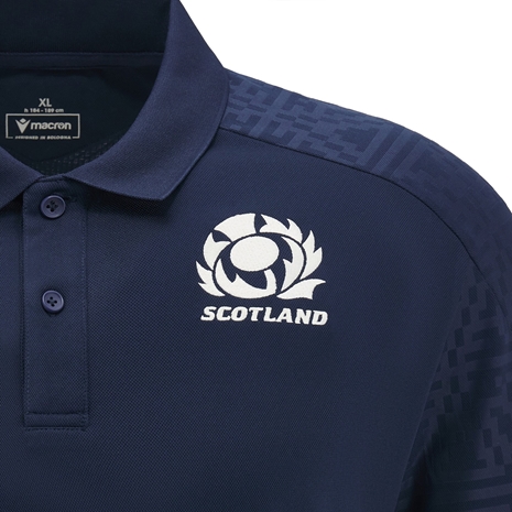 Scotland Mens Travel Polo T-Shirt - 2025 - Badge Scotland Mens Travel Polo T-Shirt - 2025 - Badge