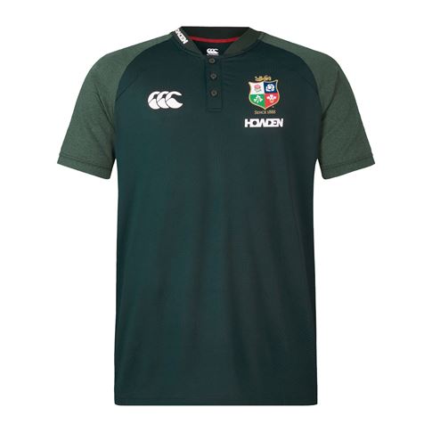 British and Irish Lions Mens Polo Shirt Green - Front British and Irish Lions Mens Polo Shirt Green - Front