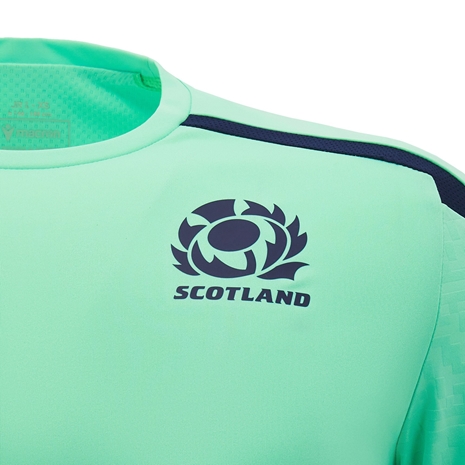 Scotland Junior Poly Shirt -Green - Short Sleeve - 2025 - Badge