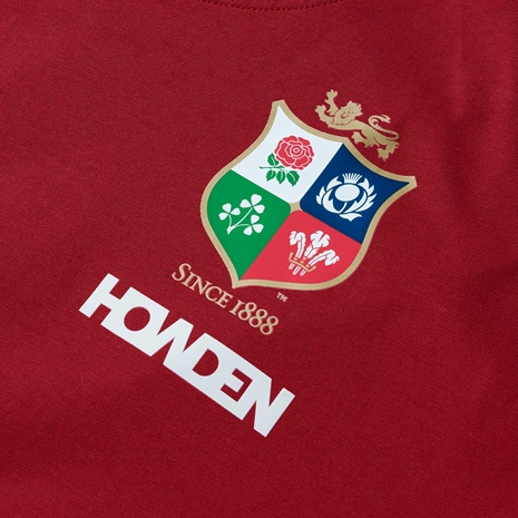 British and Irish Lions Mens Cotton T-Shirt Red - Crest