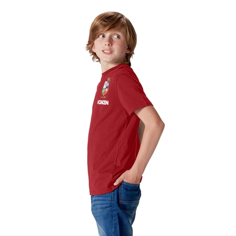 British and Irish Lions Junior Cotton T-Shirt Red - Model Side