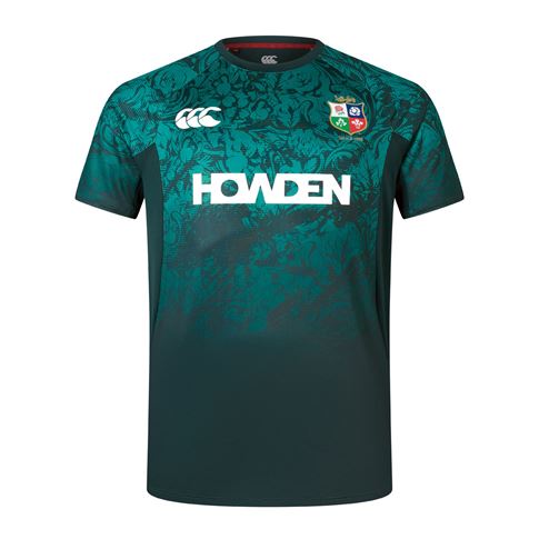 British and Irish Lions Mens Super Light Training T-Shirt Green - Front British and Irish Lions Mens Super Light Training T-Shirt Green - Front
