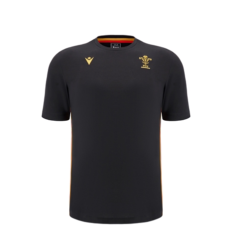 Wales Kids Travel Cotton T-Shirt - Black 2025 - Front