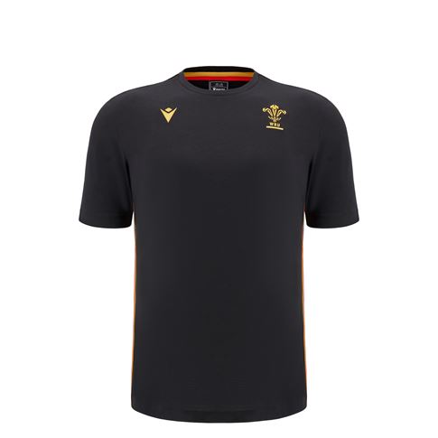 Wales Kids Travel Cotton T-Shirt - Black 2025 - Front Wales Kids Travel Cotton T-Shirt - Black 2025 - Front