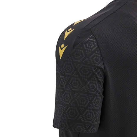 Wales Mens Poly Training Shirt - Black - Short Sleeve -2025 - Sleeve