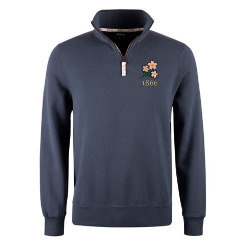 R1823 Japan 1866 Quarter Zip Top - Petrol Blue R1823 Japan 1866 Quarter Zip Top - Petrol Blue