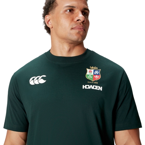 British and Irish Lions Mens Cotton T-Shirt Green - Model Close-up