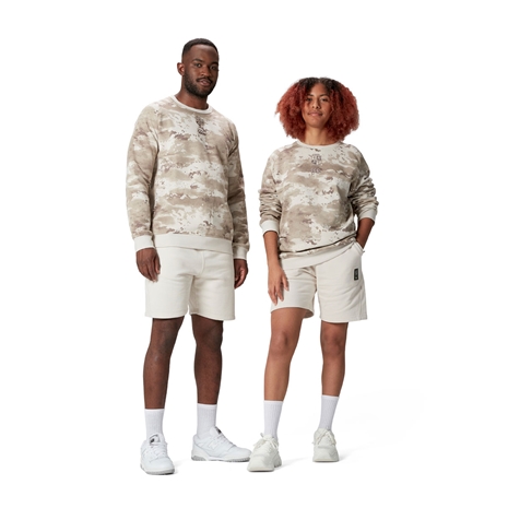 British and Irish Lions Mens Camp Crew Jumper - Taupe - Models Front