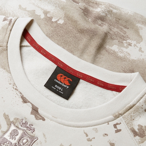 British and Irish Lions Mens Camp Crew Jumper - Taupe - Collar