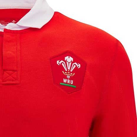 Wales Mens Cotton Home Rugby Shirt - Long Sleeve 2025 - WRU