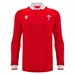 Wales Mens Cotton Home Rugby Shirt - Long Sleeve 2025 - Front 
