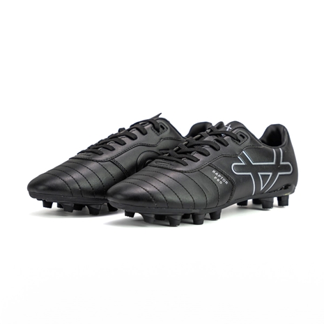Oxen Kids Raptor Pro firm Ground Rugby Boots-Black/Silver - Front