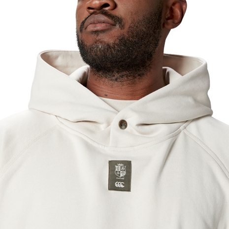 British and Irish Lions Outback Mens Fleece Hoody Natural - Model Close-up
