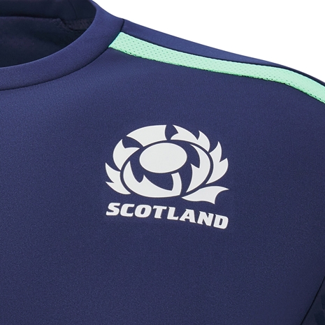 Scotland Junior Poly Shirt - Navy - Short Sleeve - 2025 - Badge