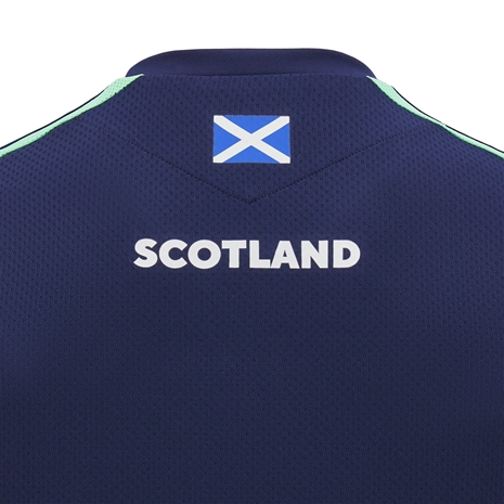 Scotland Junior Poly Shirt - Navy - Short Sleeve - 2025 - Back Close Up