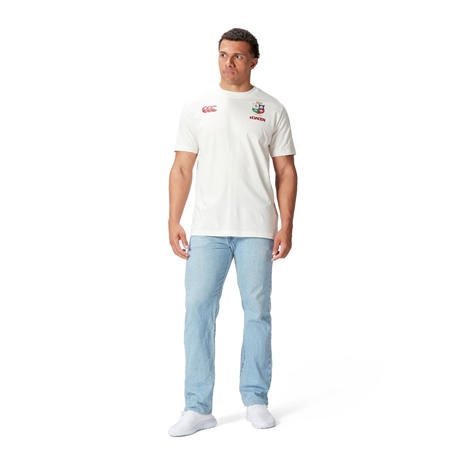 British and Irish Lions Mens Cotton T-Shirt Cream - Model