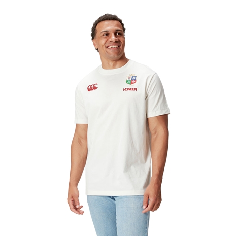 British and Irish Lions Mens Cotton T-Shirt Cream - Model Front