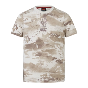 British and Irish Lions Junior Camo T-Shirt Taupe - Front