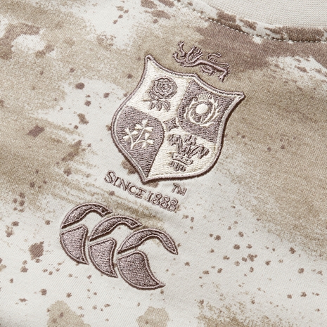 British and Irish Lions Junior Camo T-Shirt Taupe - embroidered badge detail