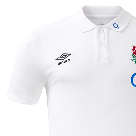 England Mens Polo T-Shirt - White - 24/25