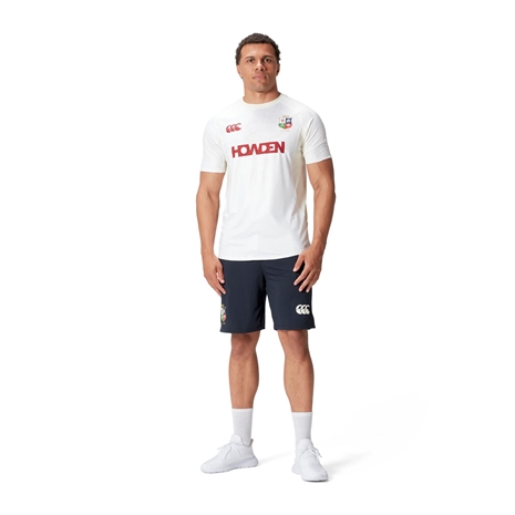British and Irish Lions Mens Super Light Training T-Shirt Cream - Model