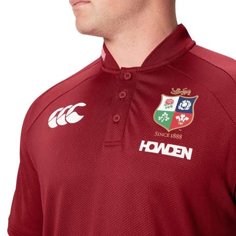 British and Irish Lions Mens Polo Shirt Red - Model Crest