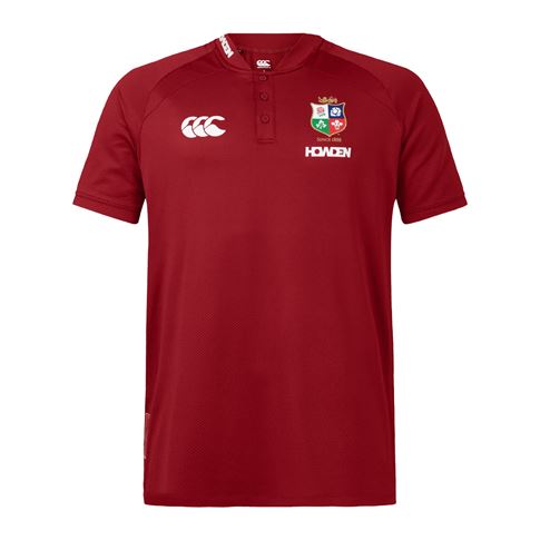 British and Irish Lions Mens Polo Shirt Red - Front British and Irish Lions Mens Polo Shirt Red - Front