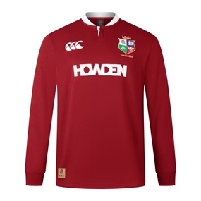 British and Irish Lions Long Sleeve Classic Rugby Shirt Red - Front