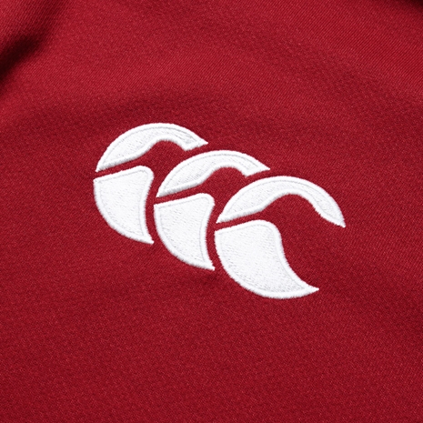 British and Irish Lions Adults Long Sleeve Classic Rugby Shirt - Red - Logo Close Up